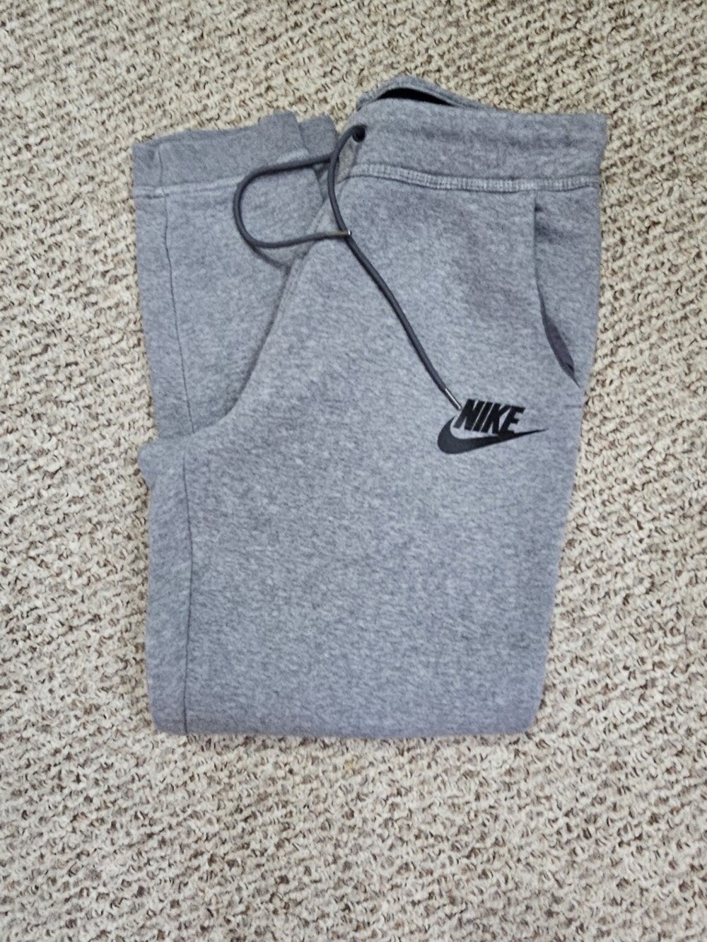 Nike Grey Heather Jogger Sweatpants with Black Logo